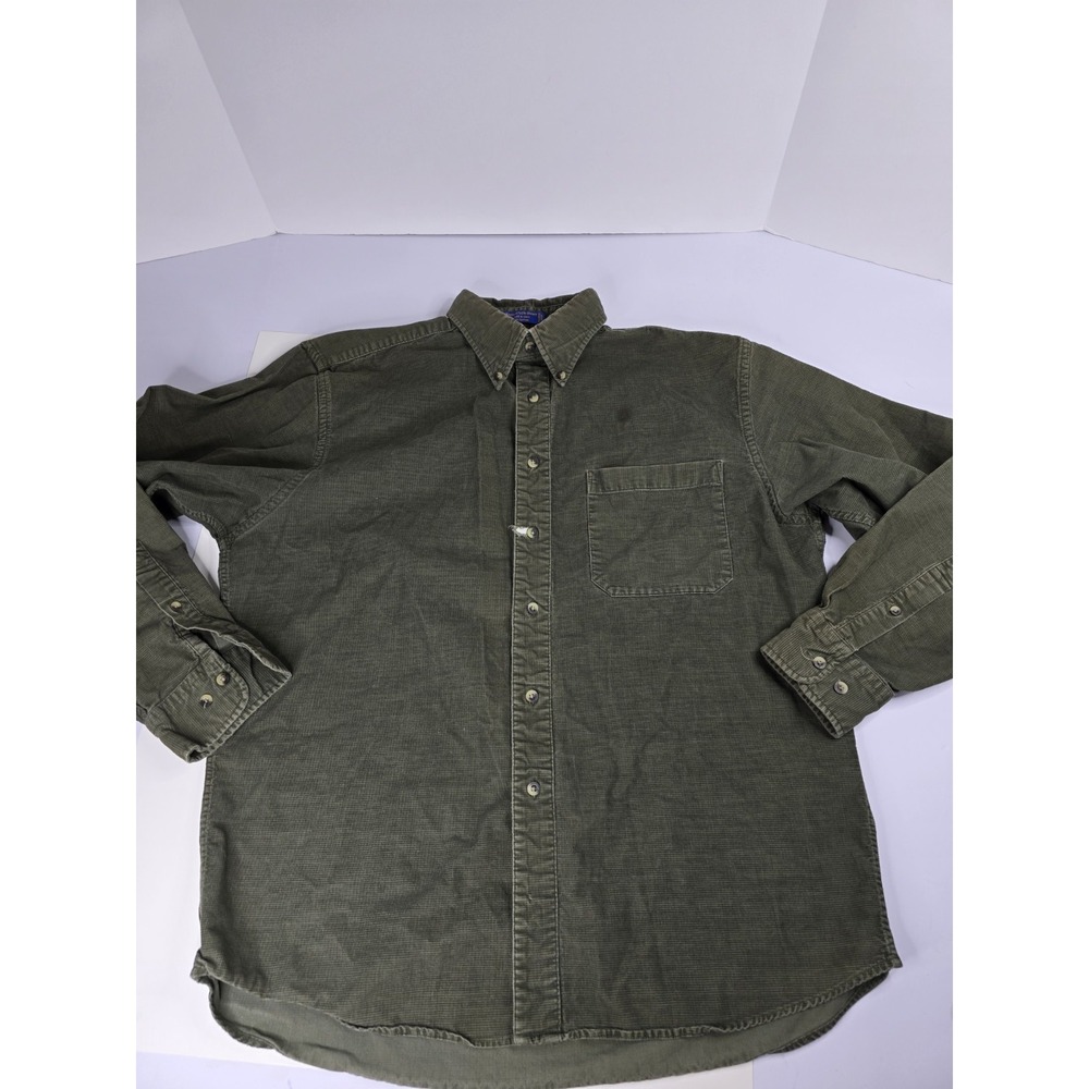 Pendleton Shirt Men Large Green Hunter Cord‎ Corduroy Outdoor Casual 100% Cotton